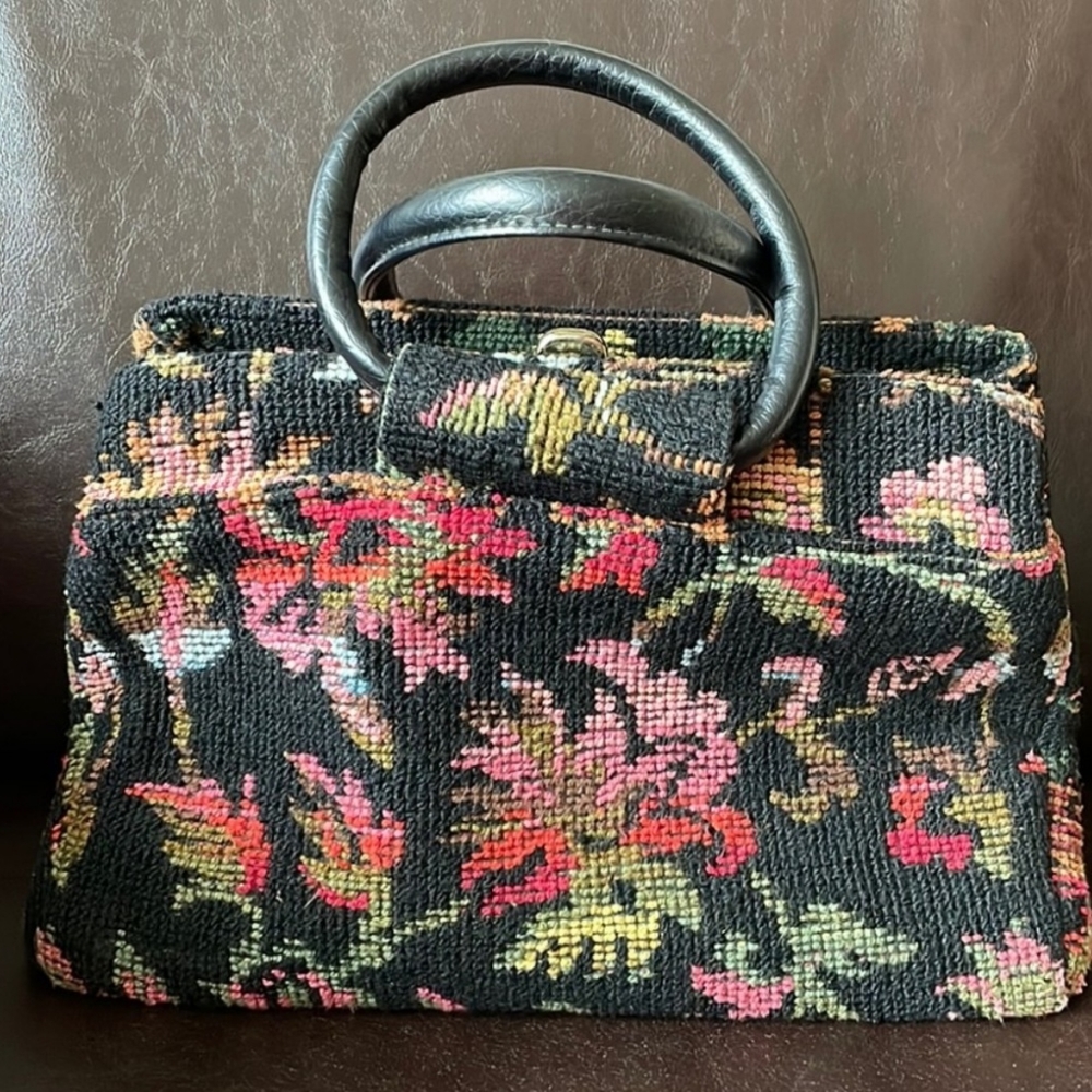 COPY - VINTAGE TAPESTRY NEEDLEPOINT CARPET HANDBAG